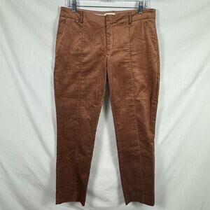 Anthropologie The Essential Slim Women's Size 8 Copper Brown Velvet Pants, NWOT